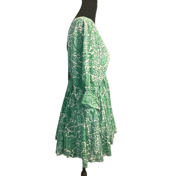 Women's VICI Green & White Floral Mini Dress S - Picture 4 of 7